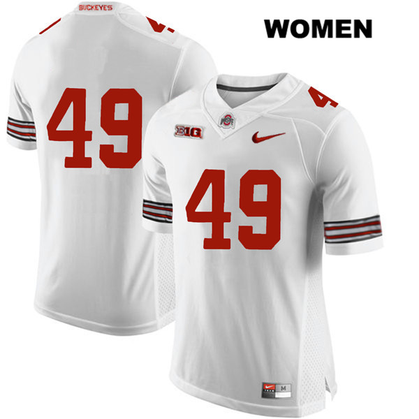 Ohio State Buckeyes Women's Liam McCullough #49 White Authentic Nike No Name College NCAA Stitched Football Jersey VX19W10LQ
